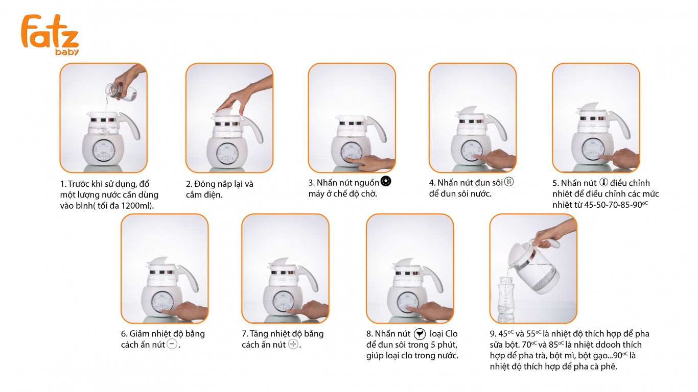 Máy đun và hâm nước điện tử FatzBaby Quick 1 FB3505SL