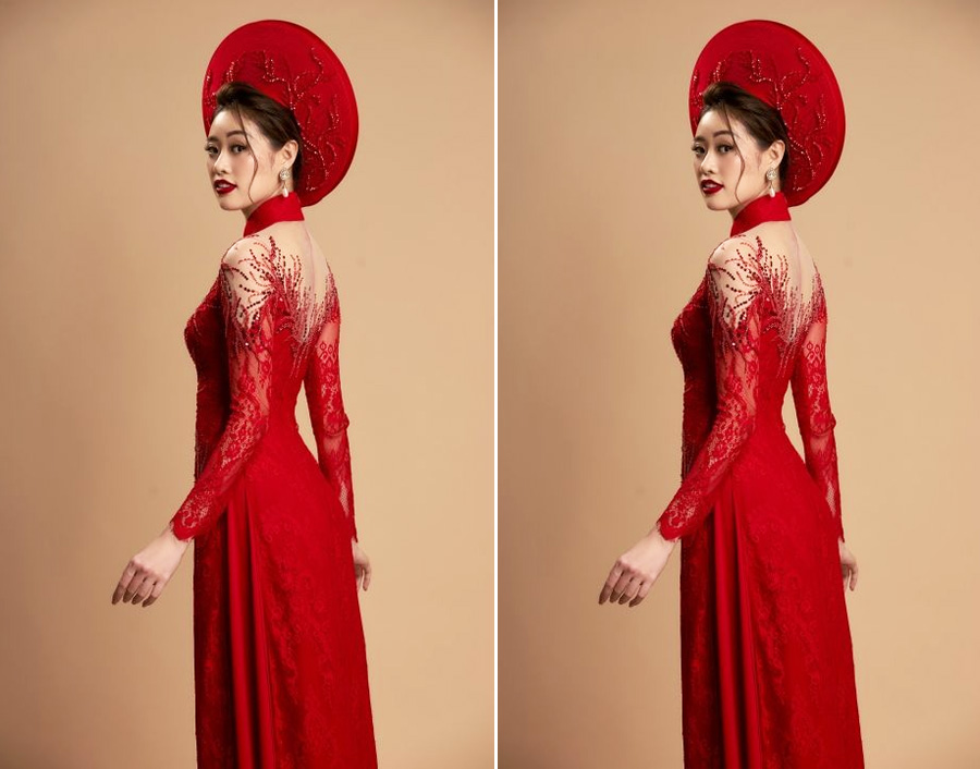 30 Mẫu áo dài đỏ đẹp dẫn đầu xu hướng thời trang 2024