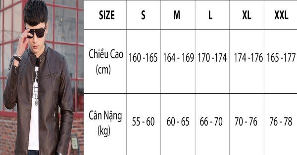 Cách chọn size áo nam XS, S, M, L, XL, XXL theo cân nặng