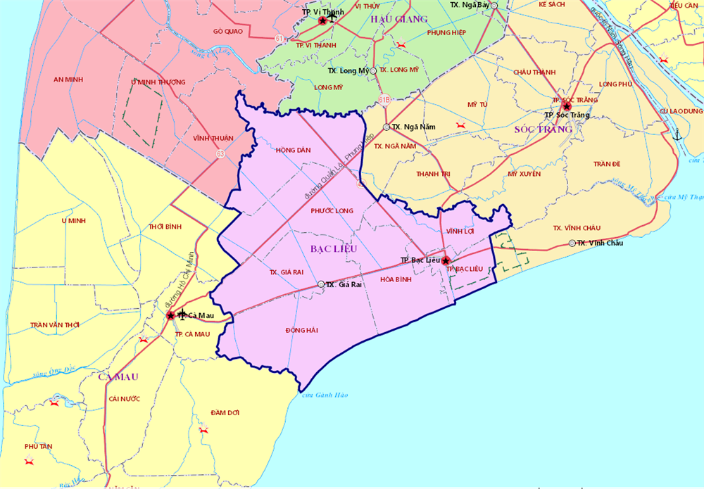 Bản đồ miền Tây, tổng quan các tỉnh miền Tây 