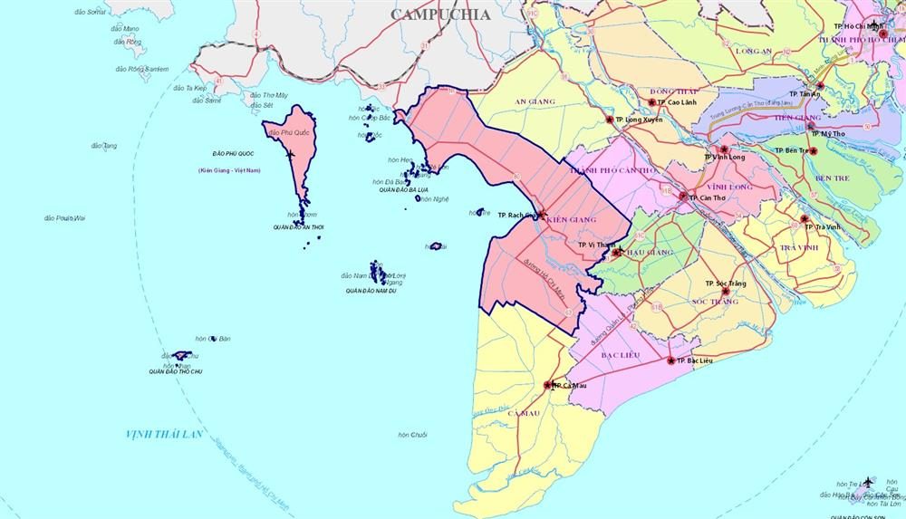 Bản đồ miền Tây, tổng quan các tỉnh miền Tây 