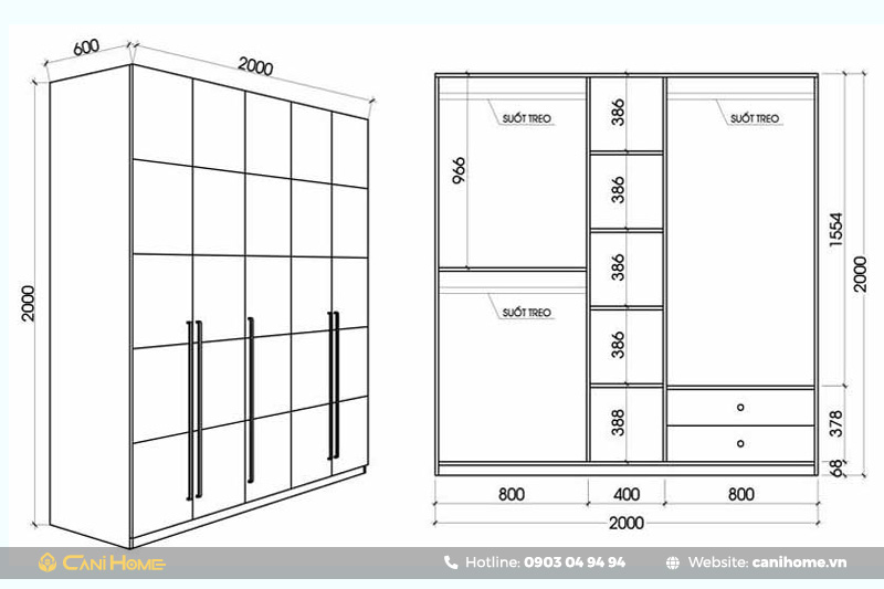 35+ mẫu tủ quần áo thông minh, hiện đại giúp tiết kiệm diện tích