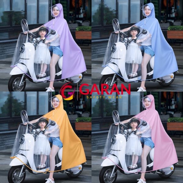 Áo Mưa Cánh Dơi Nửa Trước Trong Suốt, An Toàn Tiện Lời Khi Di Chuyển Dưới Trời Mưa