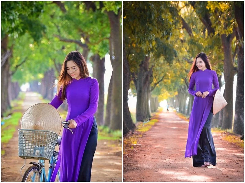 Top 7 mẫu áo dài tím Huế đẹp nhất định phải thử vào mùa thu