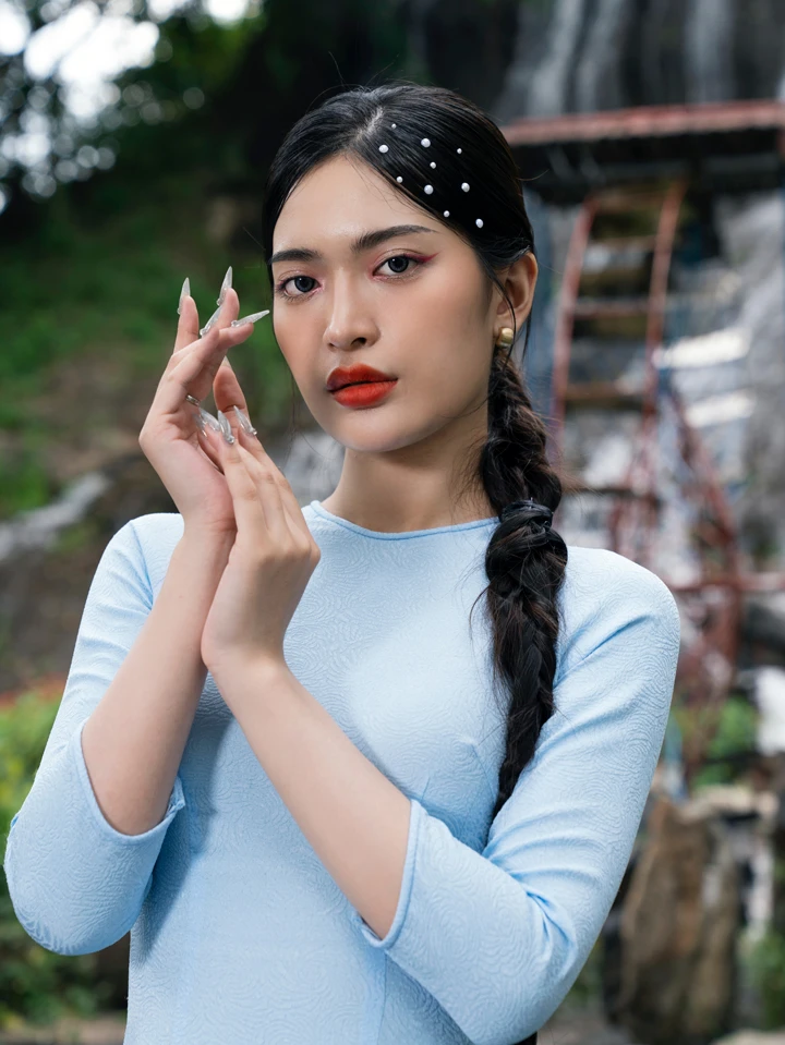 Những mẫu áo dài xanh Thái Tuấn đẹp nhất hiện nay