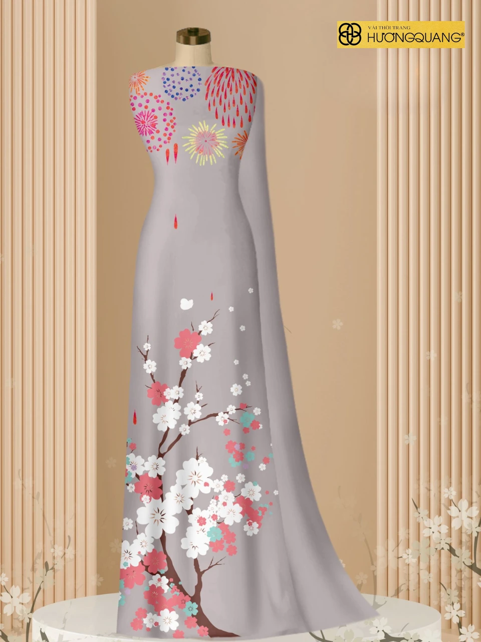 Các họa tiết áo dài tôn lên vẻ đẹp sang trọng - Hương Quang