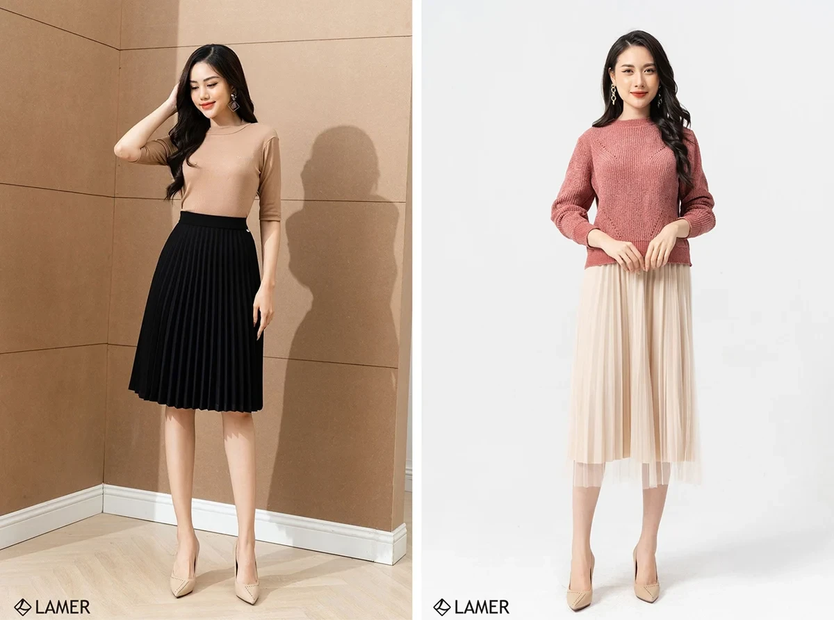 8 CÁCH PHỐI ĐỒ VỚI CHÂN VÁY XÒE ĐẸP & THANH LỊCH