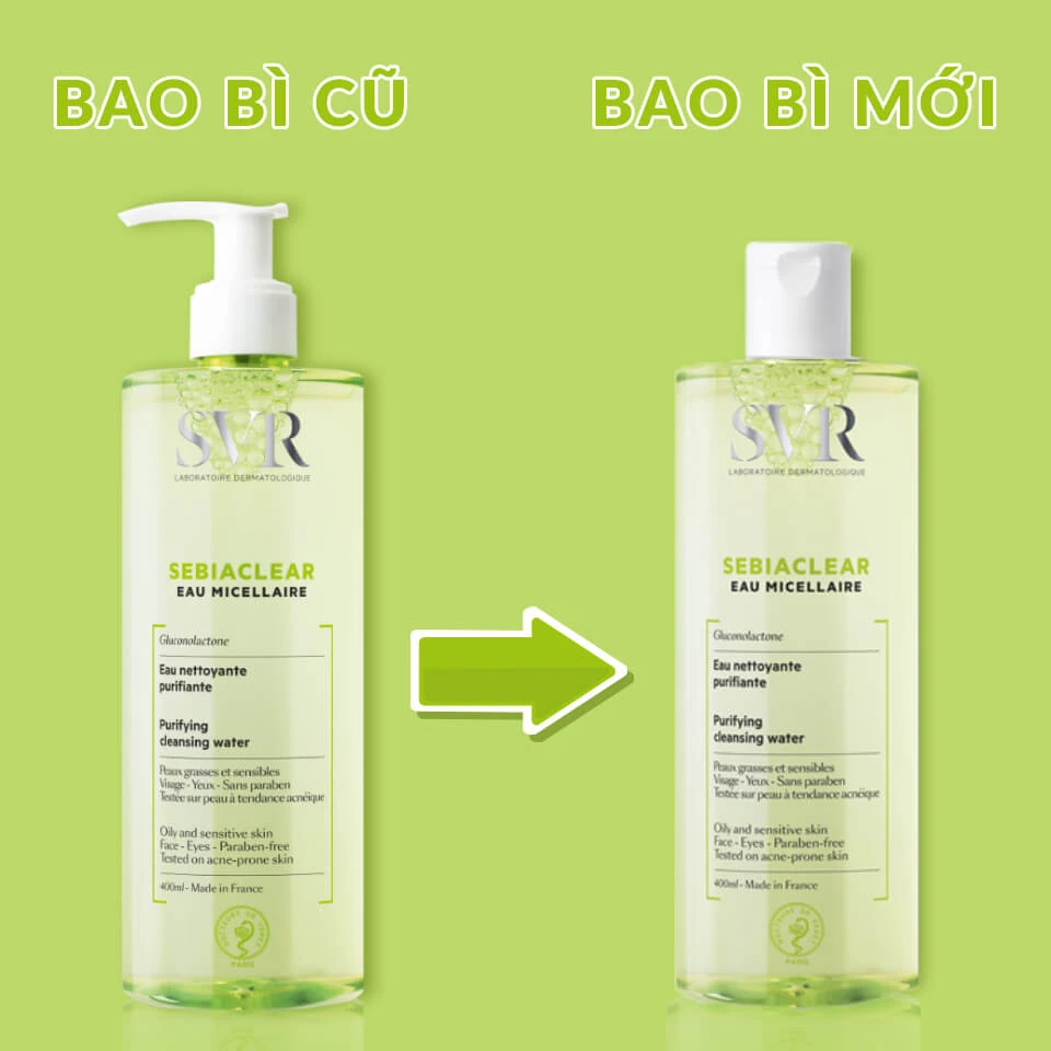 Nước Tẩy Trang SVR Loại Bỏ Dầu Nhờn Cho Da Dầu Mụn Nhạy Cảm 400ml