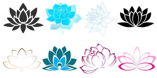 Ảnh hoa sen vector file tách nền PNG thiết kế logo, background