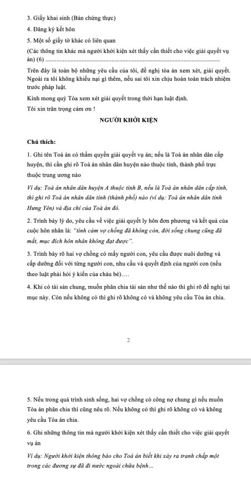 Tải mẫu đơn ly hôn viết sẵn - Cập nhật mới nhất năm 2024