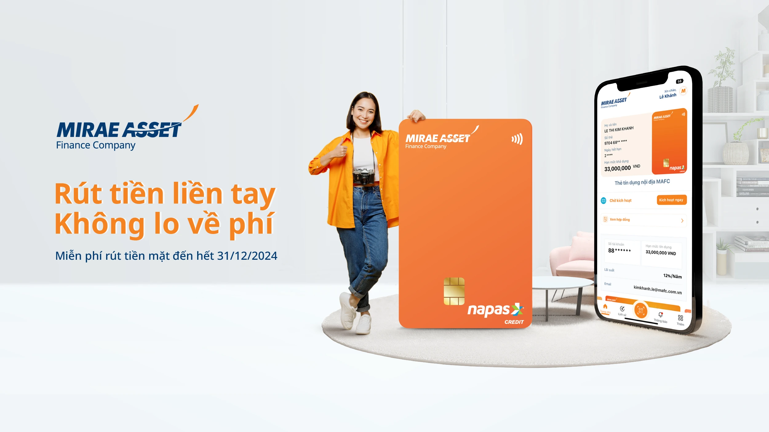 Tiền liền tay với chương trình rút tiền miễn phí từ Mirae Asset