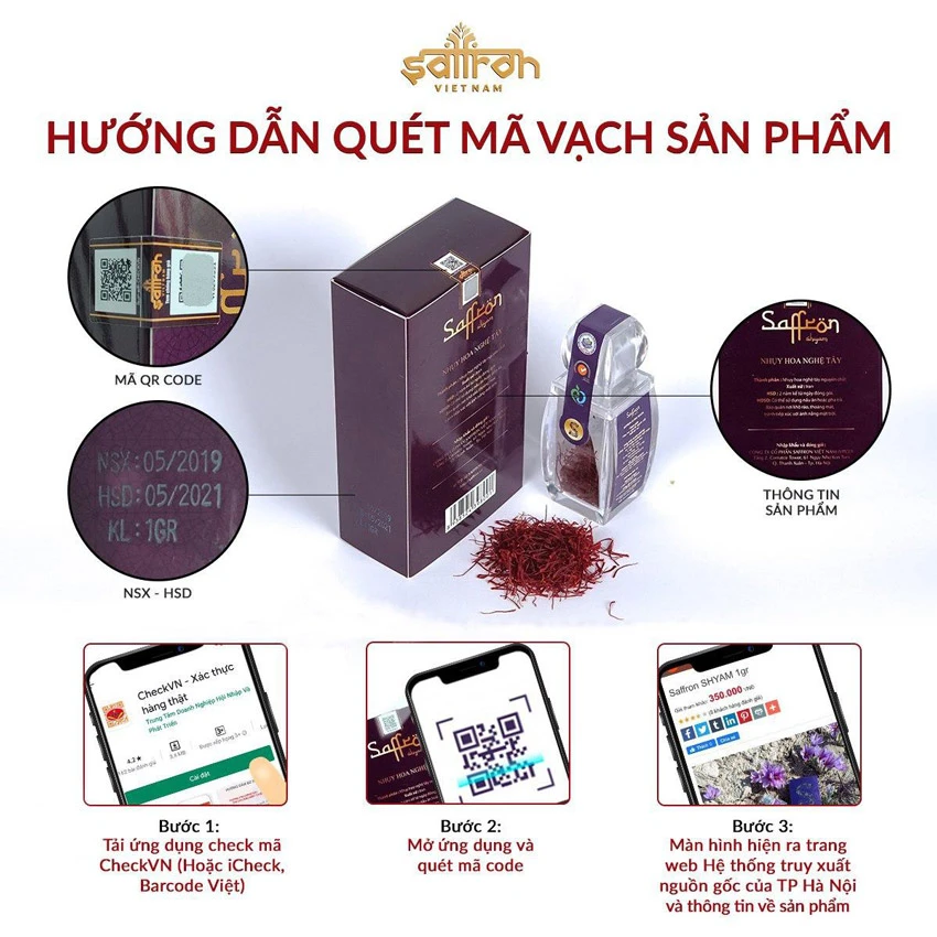 Saffron SHYAM 1Gr | Nhụy hoa nghệ tây Organic