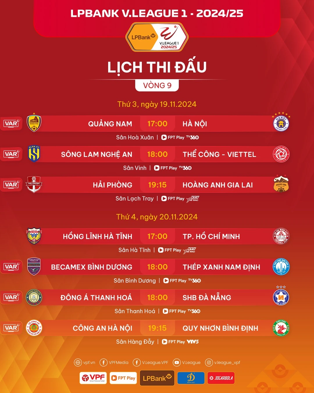 Vòng 9 V.League 1: Cơ hội để Đông Á Thanh Hóa củng cố ngôi đầu