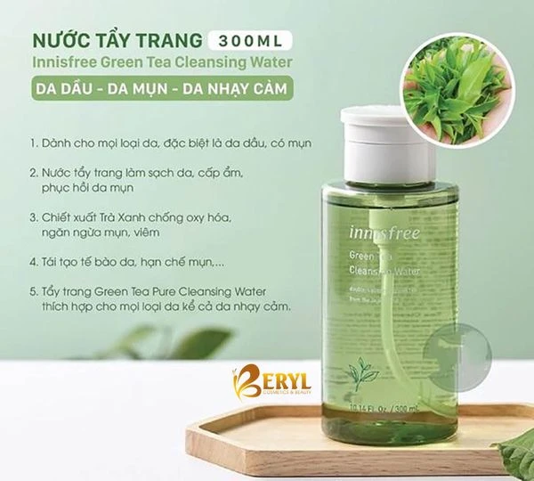 Nước Tẩy Trang Trà Xanh Innisfree Green Tea Cleansing Water 300ml