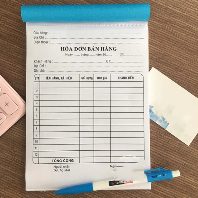 Mẫu hóa đơn bán lẻ, bán hàng đẹp, thông dụng file Word - PDF