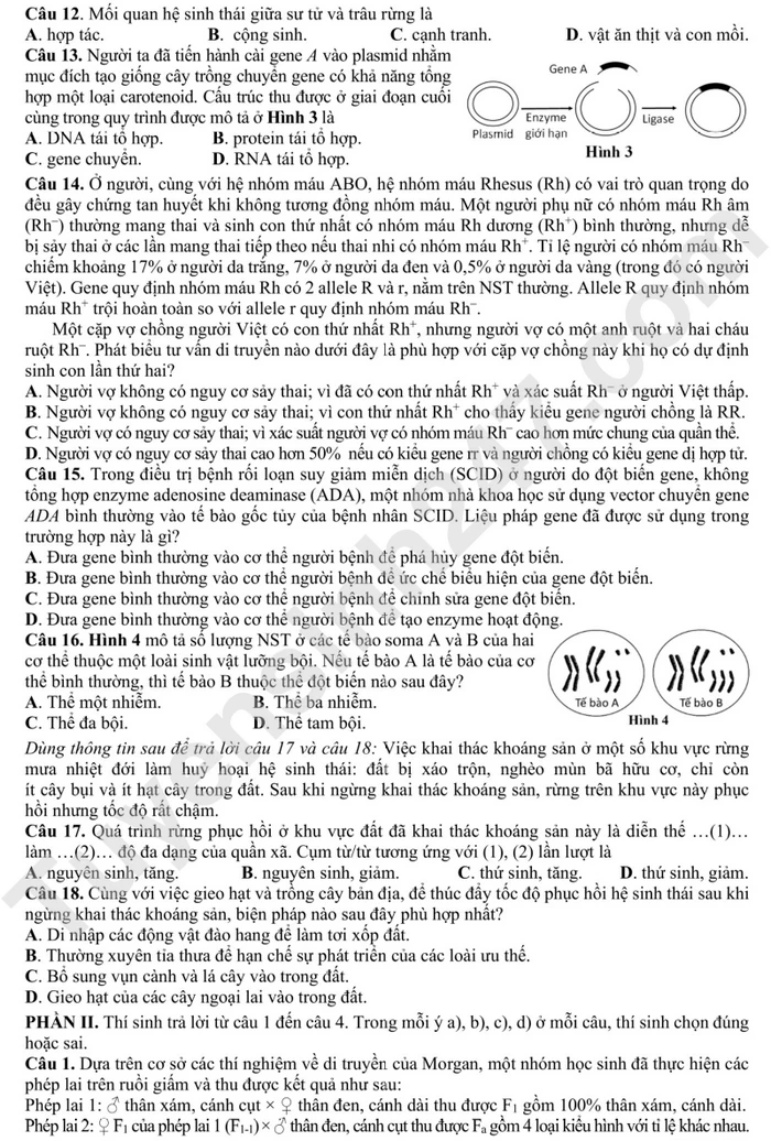 Bộ GD công bố đề minh họa tốt nghiệp THPT 2025 - Tất cả các môn