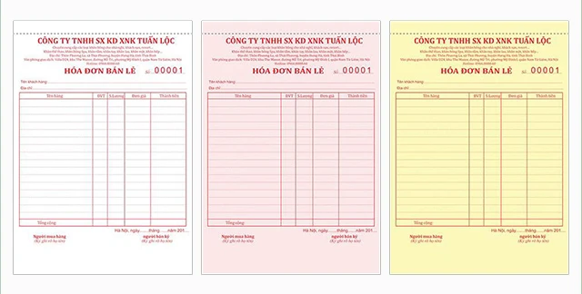 Mẫu hóa đơn bán lẻ, bán hàng đẹp, thông dụng file Word - PDF