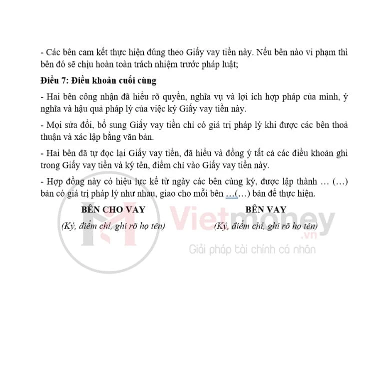 Mẫu giấy vay tiền, giấy mượn tiền viết tay ngắn gọn chuẩn nhất 2022