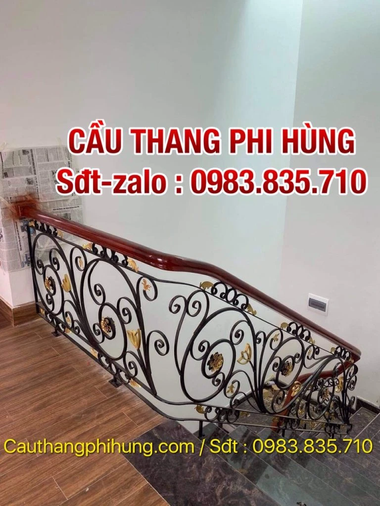 Tổng Hợp Các Mẫu Lan Can Cầu Thang Sắt Tay Gỗ Đẹp Tại Hà Nội