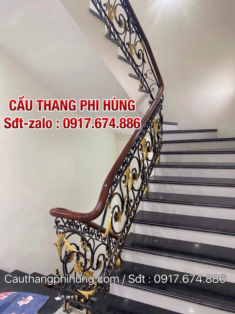 Tổng Hợp Các Mẫu Lan Can Cầu Thang Sắt Tay Gỗ Đẹp Tại Hà Nội