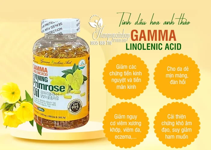 Thực phẩm chức năng Tinh dầu hoa anh thảo Hàn Quốc Gamma Linolenic Acid 300