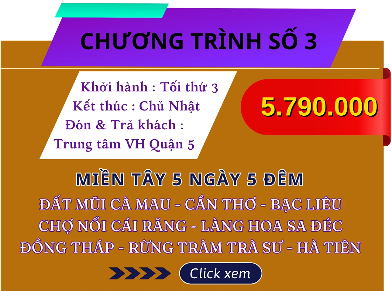 Du lịch Miền Tây 4 Ngày 3 Đêm từ TP Hồ Chí Minh
