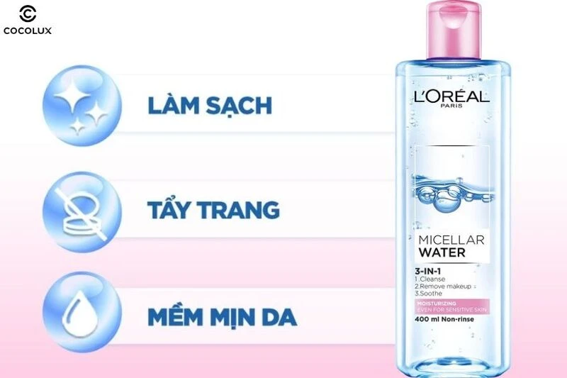 Review nước tẩy trang loreal màu hồng cho da khô