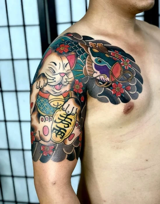 Top hình xăm bắp tay nam Nhật cổ đẹp nhất