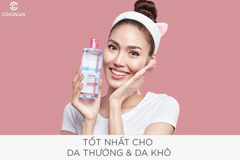 Review nước tẩy trang loreal màu hồng cho da khô