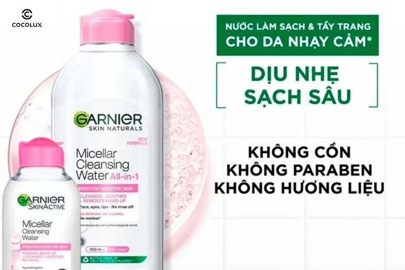 Review Nước Tẩy Trang Garnier Hồng Micellar Cleansing Water For Sensitive Skin Cho Da Nhạy Cảm