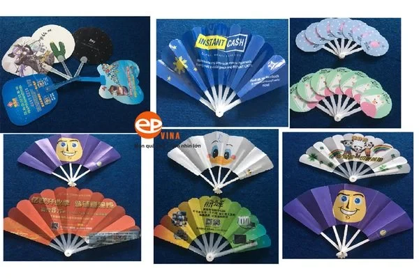 Quạt nhựa nan hoa quảng cáo