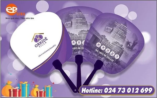 Quạt nhựa nan hoa quảng cáo