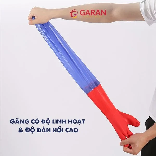 Găng Tay Rửa Bát, Vệ Sinh, Nội Trợ Bằng Cao Su Lót Nhung Chống Thấm Nước Dài 45cm