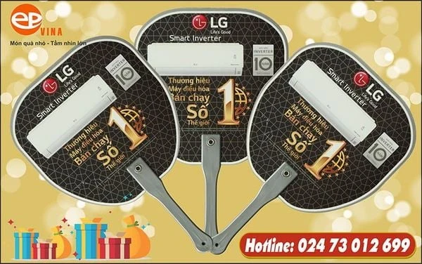 Quạt nhựa nan hoa quảng cáo