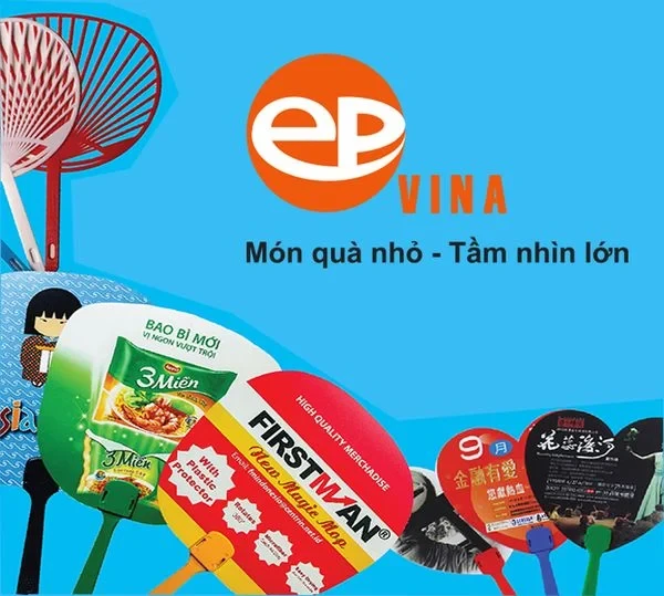 Quạt nhựa nan hoa quảng cáo