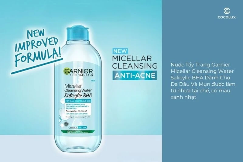 Review nước tẩy trang Garnier nắp xanh cho da dầu mụn