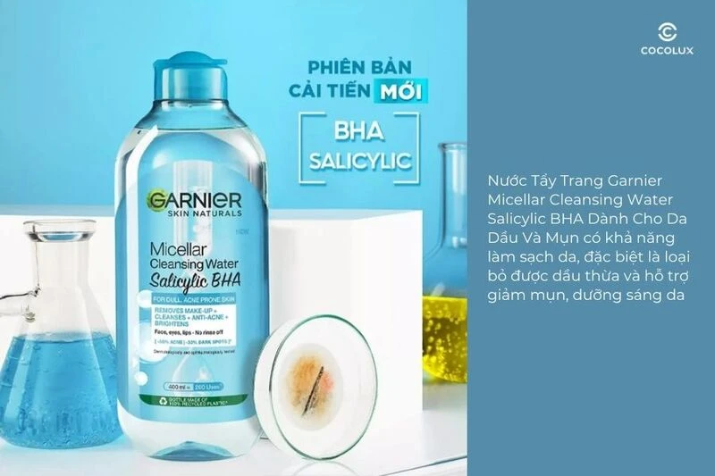 Review nước tẩy trang Garnier nắp xanh cho da dầu mụn