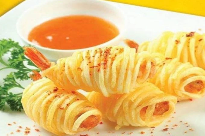 Cách làm TÔM CUỘN KHOAI TÂY CHIÊN thơm ngon, giòn tan màu vàng ruộm đẹp mắt