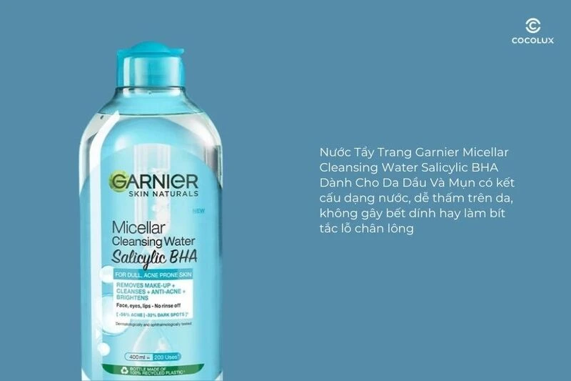 Review nước tẩy trang Garnier nắp xanh cho da dầu mụn