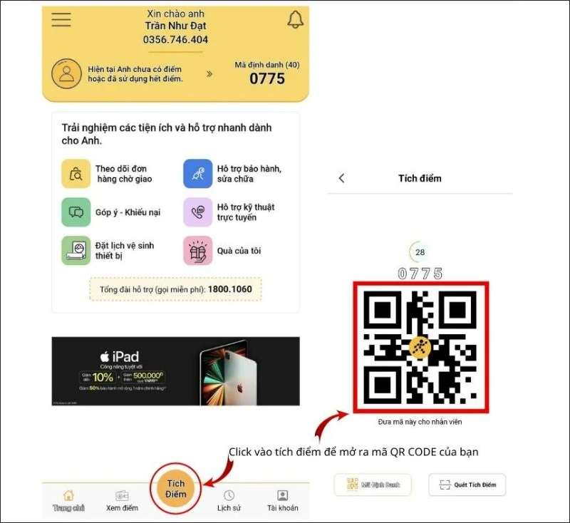 Cách tích điểm, đổi điểm Quà Tặng VIP BHX, TGDĐ, ĐMX, AnKhang, AvaKids - Thegioididong.com