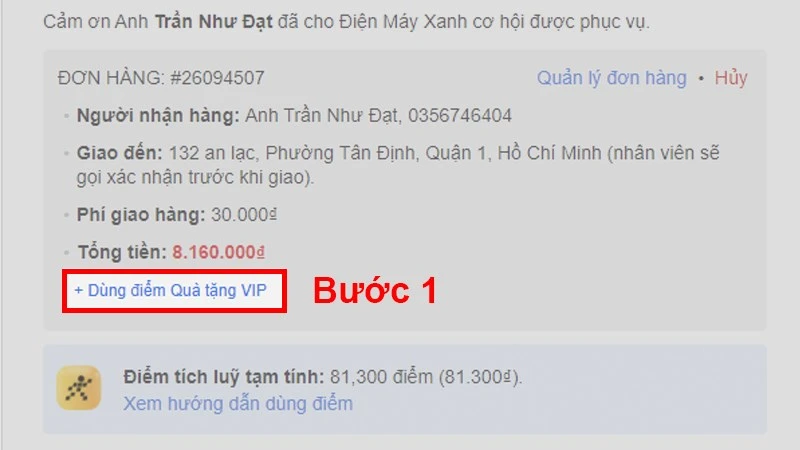 Cách tích điểm, đổi điểm Quà Tặng VIP BHX, TGDĐ, ĐMX, AnKhang, AvaKids - Thegioididong.com