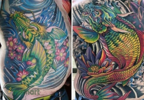 Tham khảo những hình xăm cá chép hoa sen ấn tượng nhất