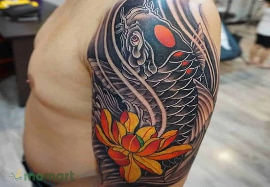 Tham khảo những hình xăm cá chép hoa sen ấn tượng nhất