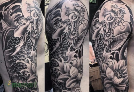 Tham khảo những hình xăm cá chép hoa sen ấn tượng nhất