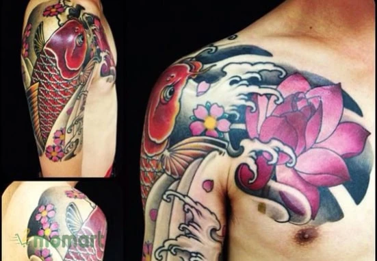 Tham khảo những hình xăm cá chép hoa sen ấn tượng nhất