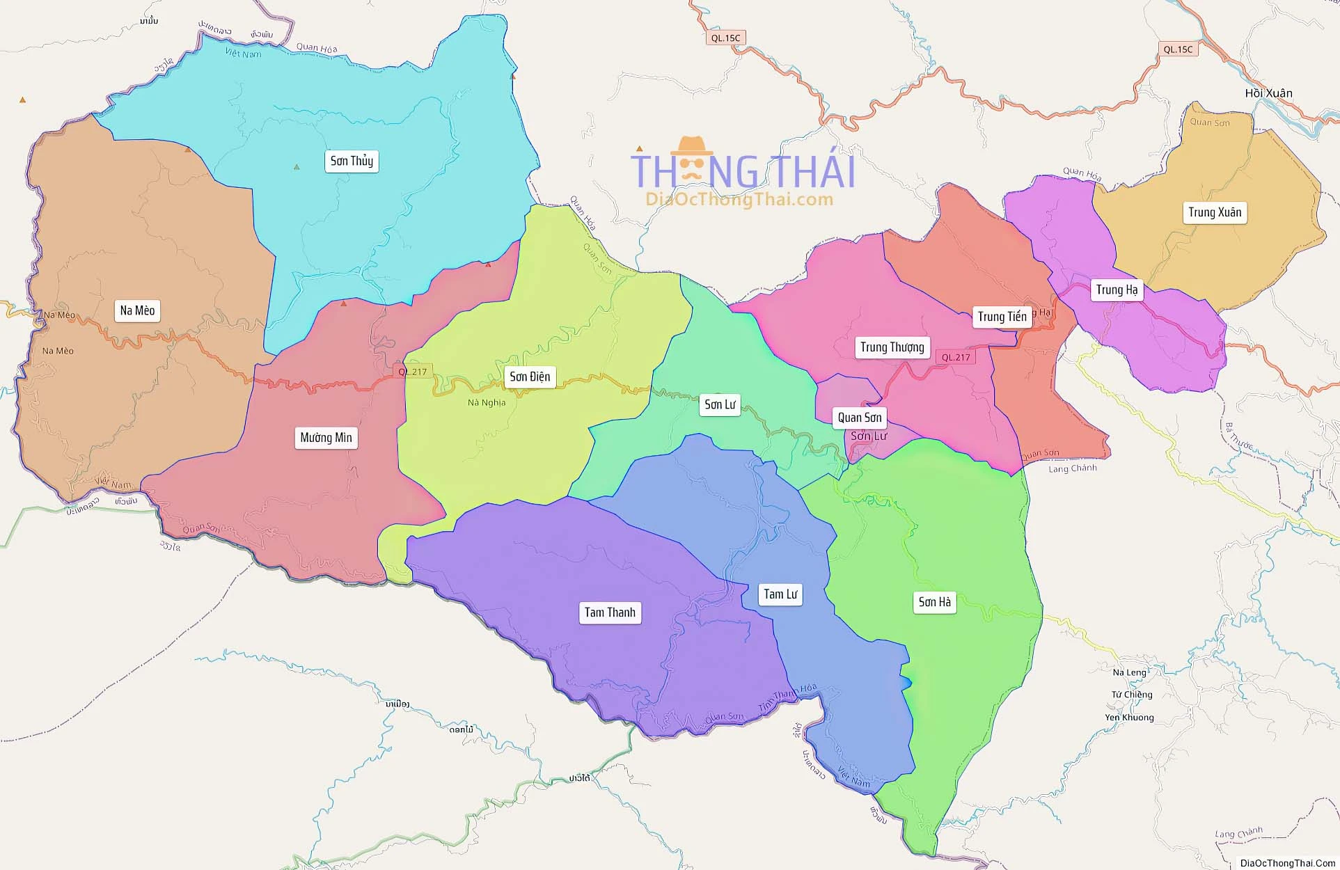 Bản đồ hành chính tỉnh Thanh Hóa - Đầy đủ và chi tiết các huyện thị