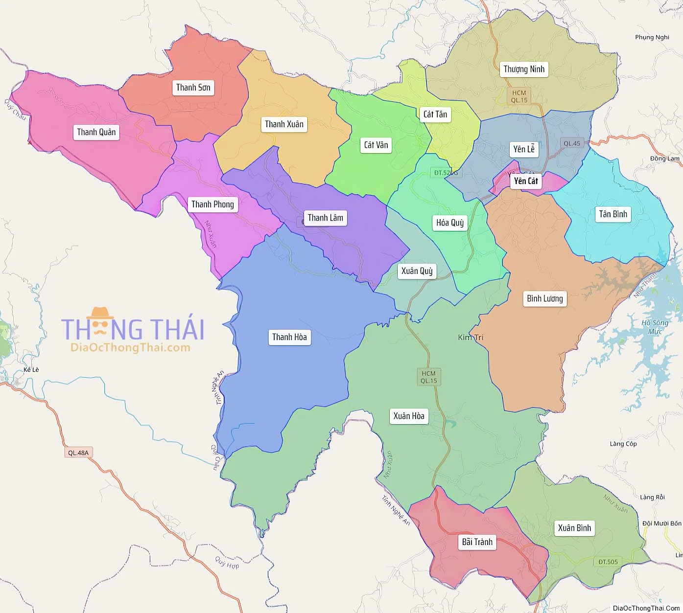 Bản đồ hành chính tỉnh Thanh Hóa - Đầy đủ và chi tiết các huyện thị