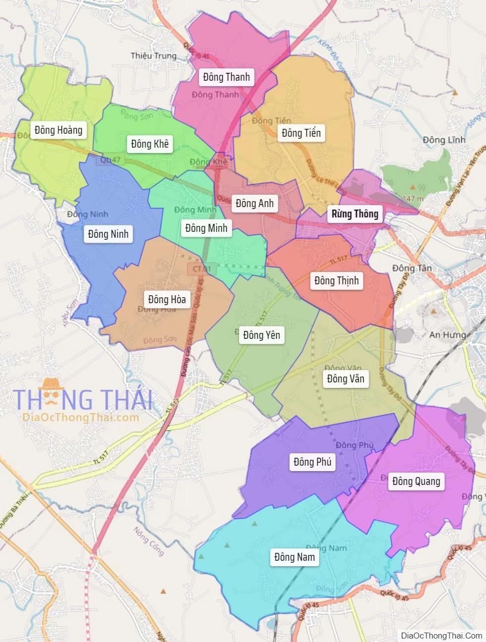 Bản đồ hành chính tỉnh Thanh Hóa - Đầy đủ và chi tiết các huyện thị