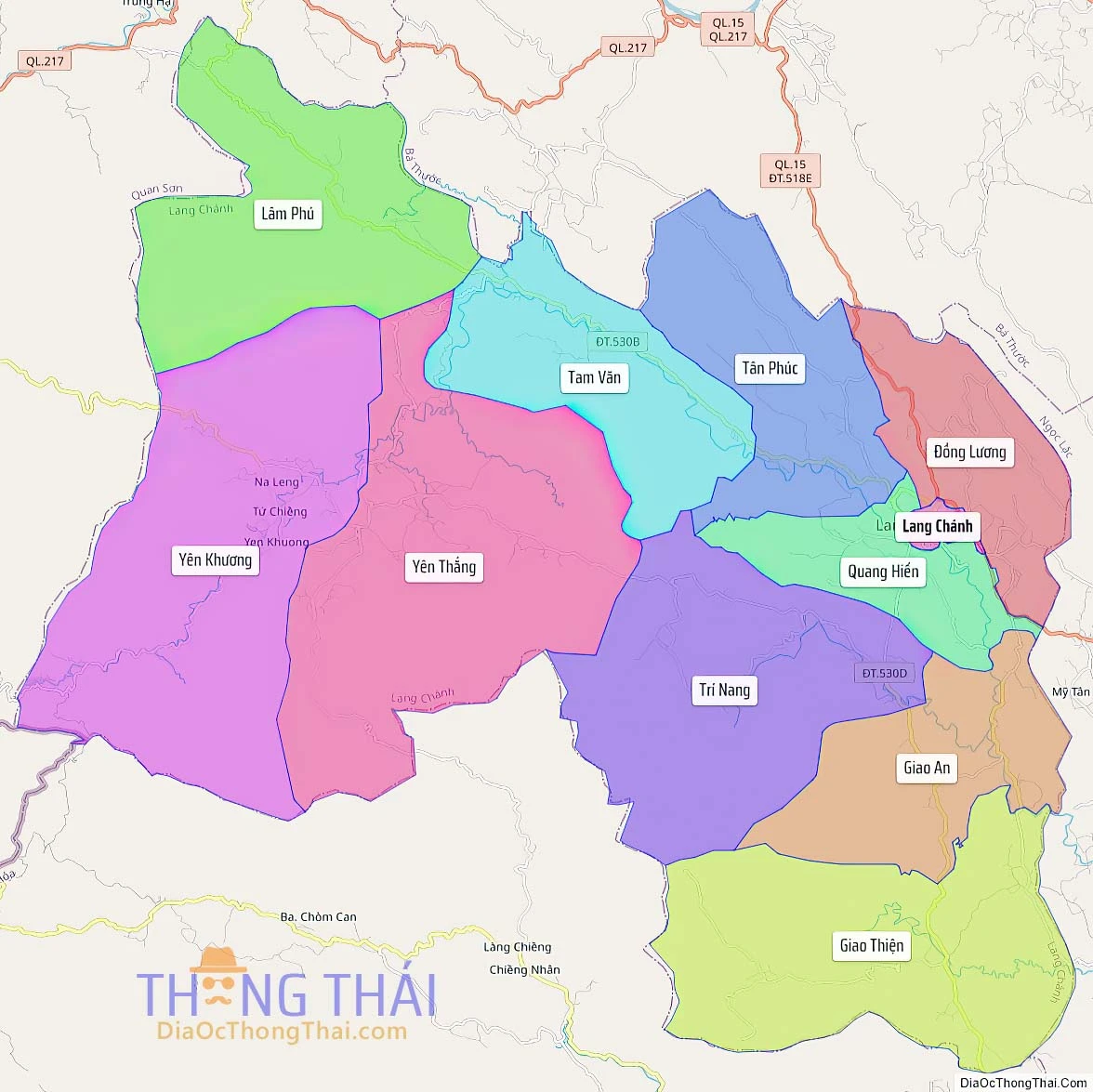 Bản đồ hành chính tỉnh Thanh Hóa - Đầy đủ và chi tiết các huyện thị