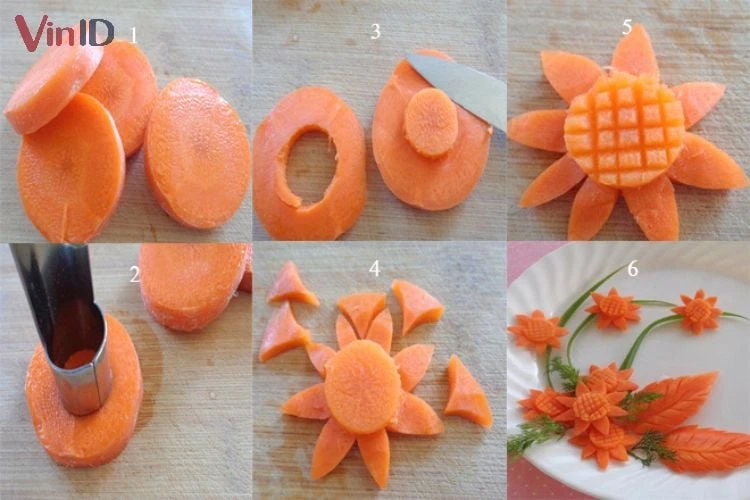 Bật mí 10 cách tỉa hoa cà rốt vừa đẹp, vừa đơn giản, ai cũng làm được